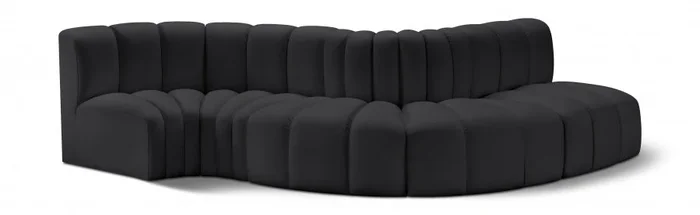 Arc 122 ” Vegan Leather Upholstered 5pc. Modular Sectional