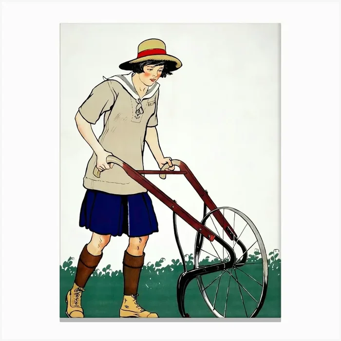 Army Student Plowing Illustration, Edward Penfield Canvas Print by Fy! Classic Art Prints and Posters