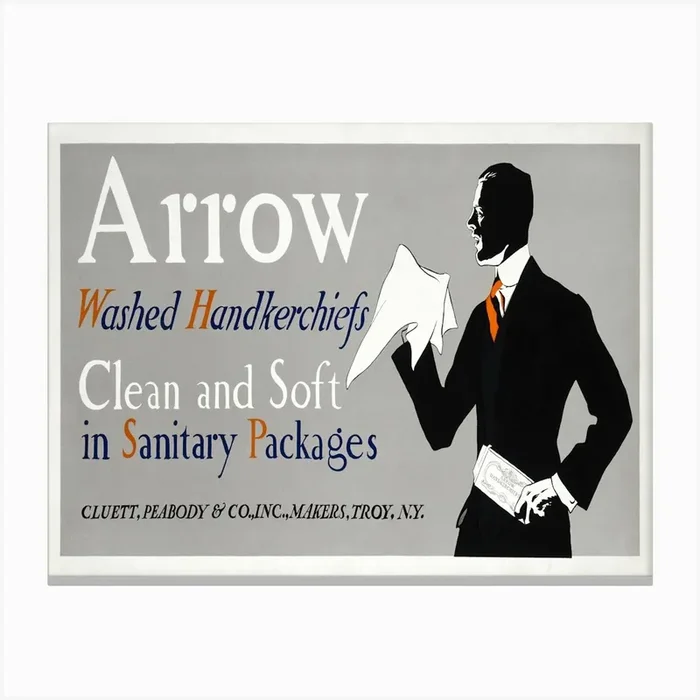 Arrow Washed Handkerchiefs, Edward Penfield Canvas Print by Fy! Classic Art Prints and Posters