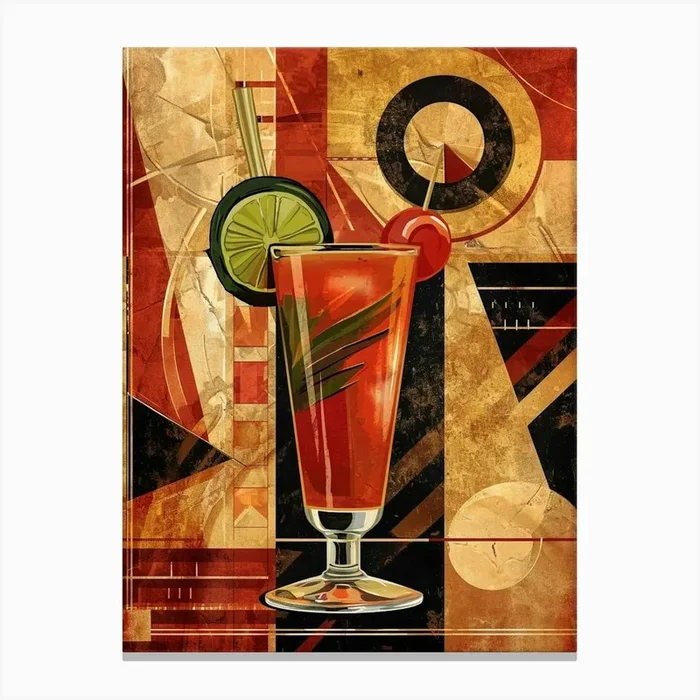 Art Deco Bloody Mary 2 Canvas Print by Artful Mixology