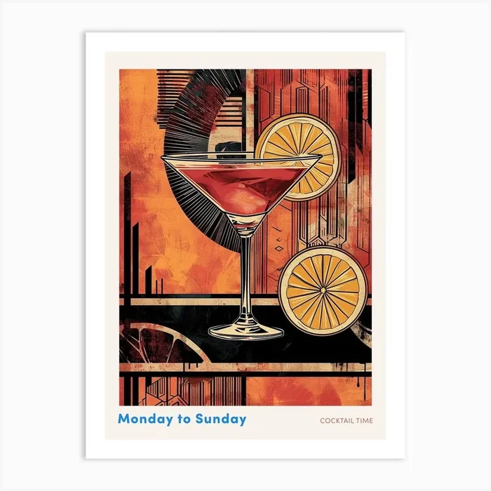 Art Deco Cocktail 6 Poster Art Print by Artful Mixology