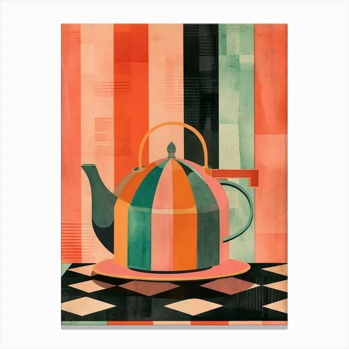 Art Deco Inspired Teapot Canvas Print by Artful Appetite