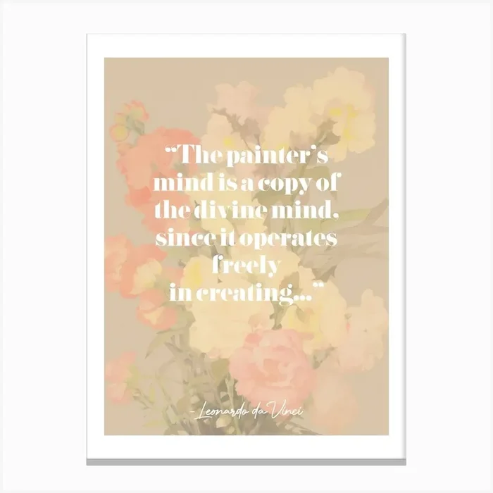 Artist Quote Da Vinci Leonardo Canvas Print by ArtEra Creations