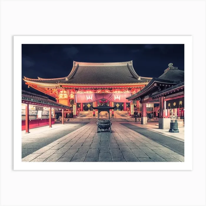 Asakusa Sanctuary Art Print by Manjik Pictures