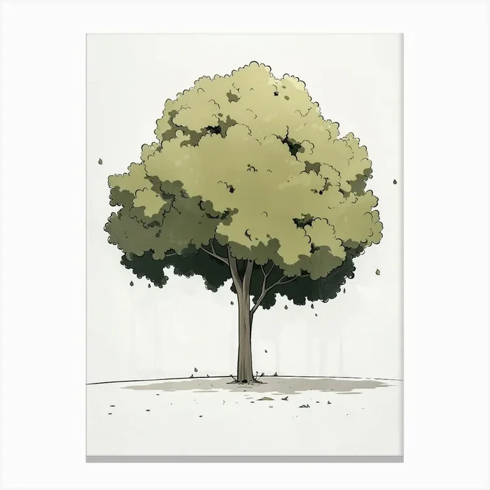 Ash Tree Pixel Illustration 1 Canvas Print by Bough And Bloom Artistry