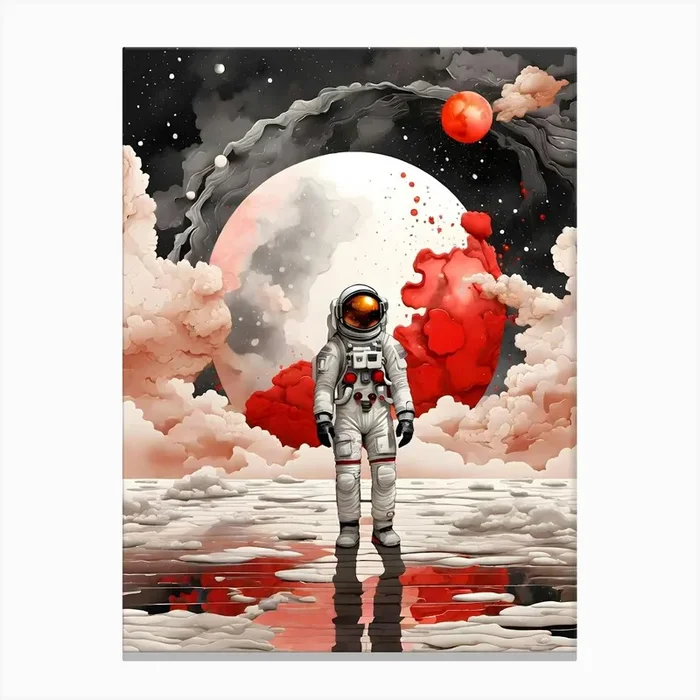 Astronaut in the space Canvas Print by RedArt