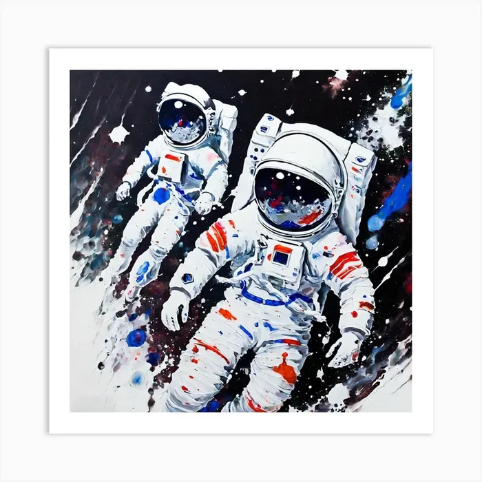 Astronauts In Space 1 Art Print by SkylowCZe