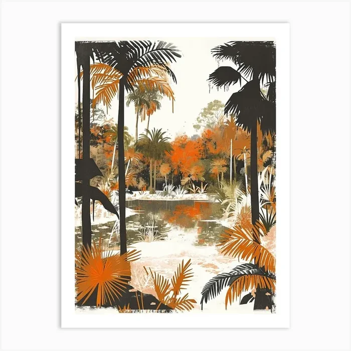 Audubon Park Retro Lithograph 3 Art Print by PixelPerfect