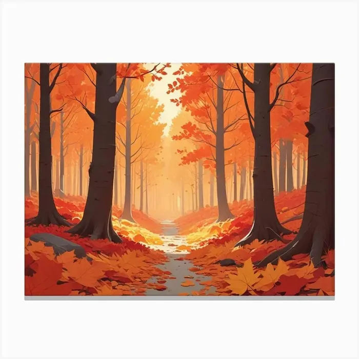 Autumn Forest 5 Canvas Print by Hamza