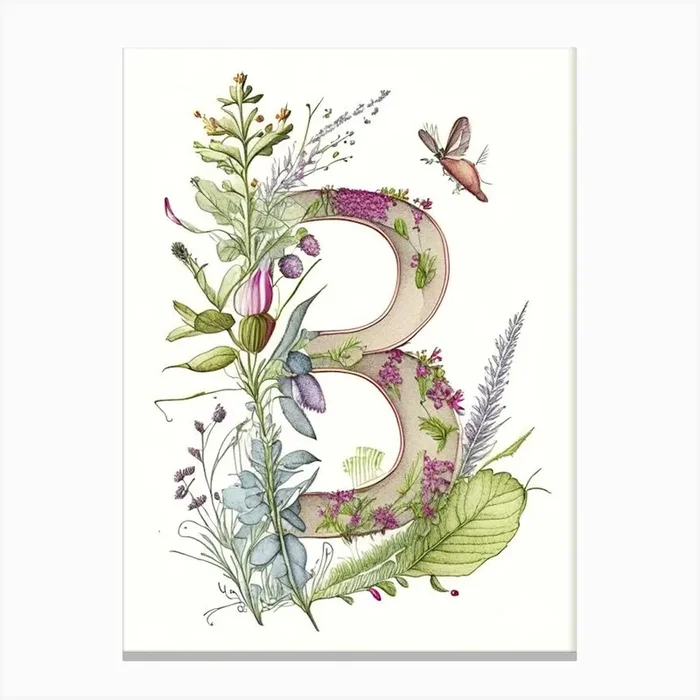 B, Letter, Alphabet Quentin Blake Illustration 5 Canvas PrintAA by Artful ABCs