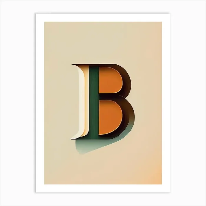 B, Letter, Alphabet Retro Minimal 10 Art PrintAA by Artful ABCs