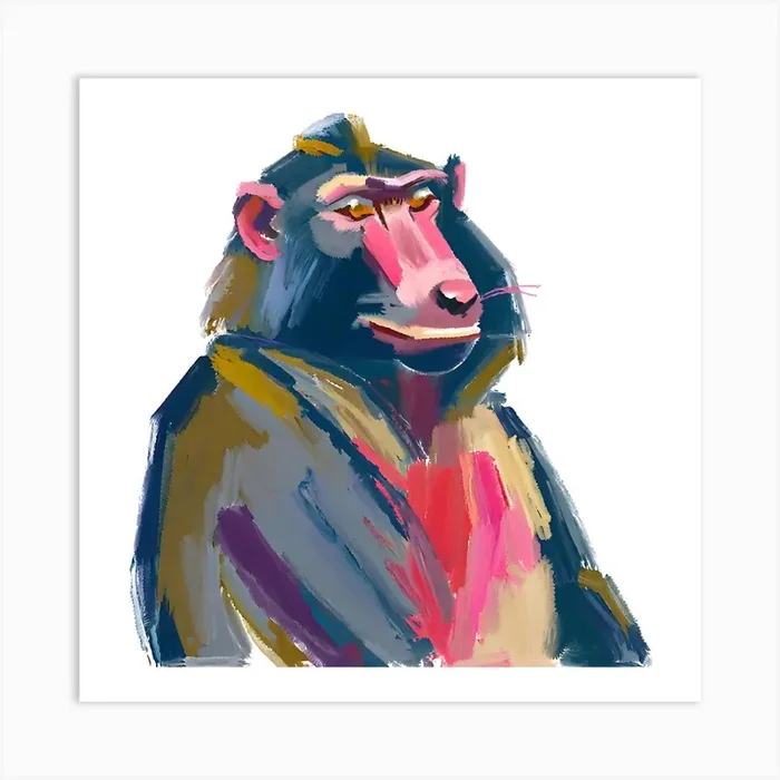 Baboon 02 Art Print by Lisa Baum