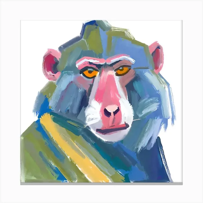 Baboon 03 Canvas Print by Lisa Baum