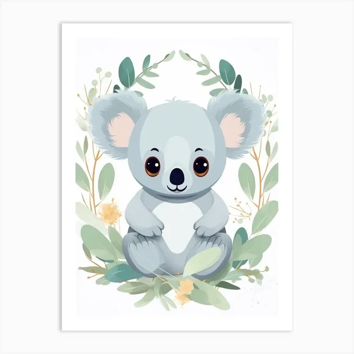 Baby Animal Illustration Koala 1 Art Print by Scribble Studio