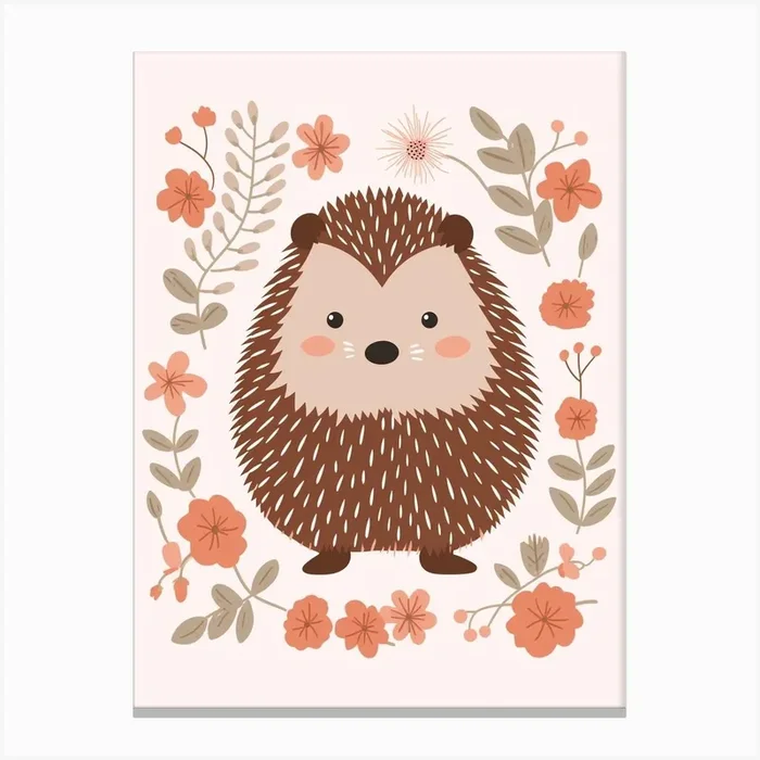 Baby Animal Illustration Porcupine 2 Canvas Print by Scribble Studio