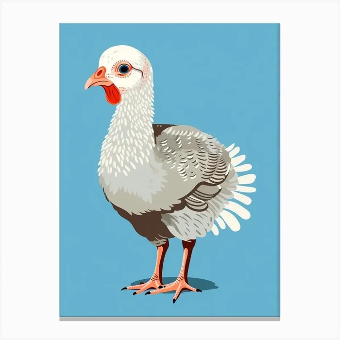 Baby Animal Illustration Turkey Canvas Print by Scribble Studio