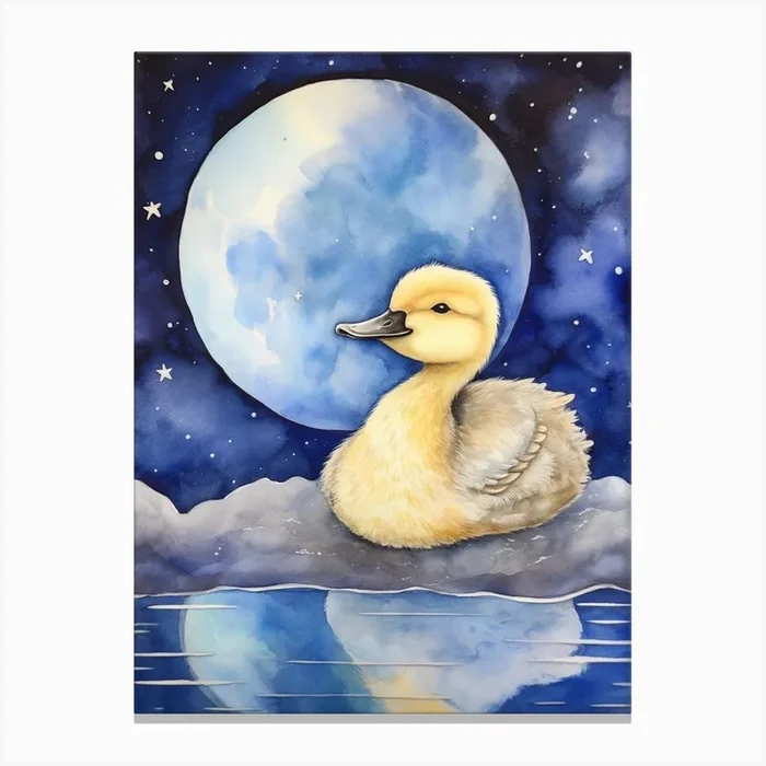 Baby Goose 3 Sleeping In The Clouds Canvas Print by Scribble Studio
