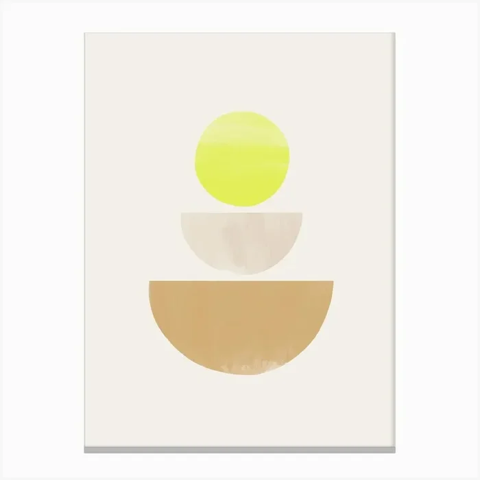 Balancing Shapes 1 Neon Canvas Print by Bohomadic Studio