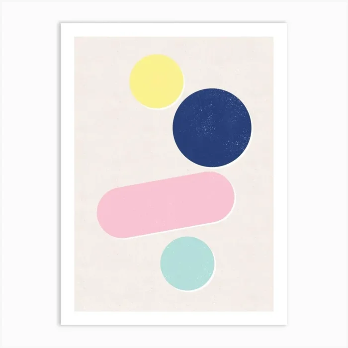 Balancing Shapes Art Print by The Printable Studio