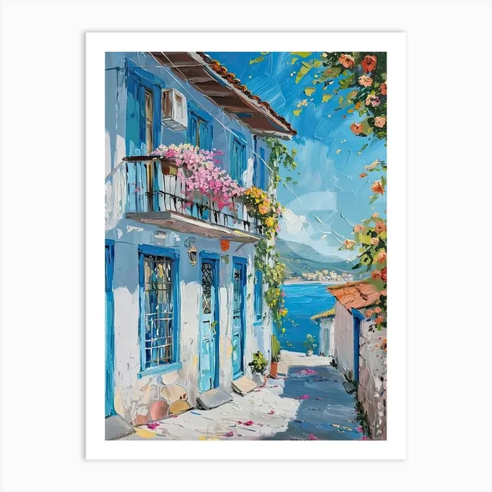 Balcony Painting In Fethiye 4 Art Print by Urban Vistas