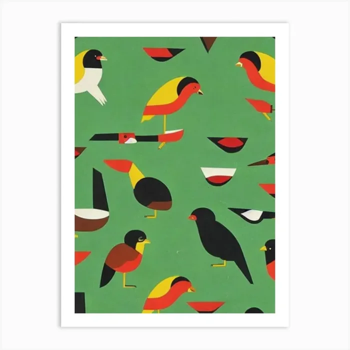 Baldpate Midcentury Illustration Bird Art Print by Featherline