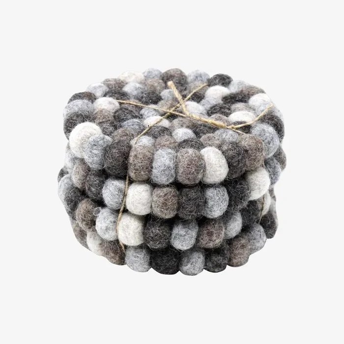 Ball Coasters – Multicolored / Gray – Set of 4 by Global Crafts