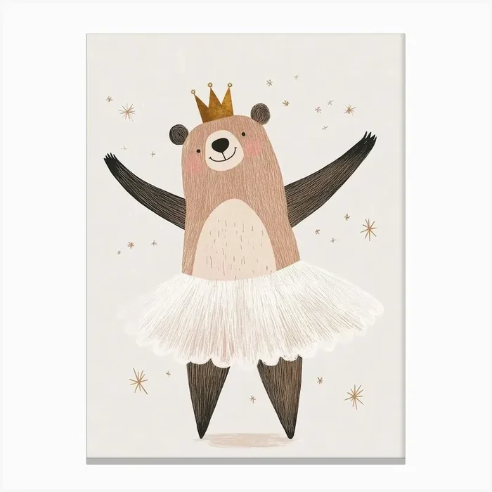 Ballerina Bear Canvas Print by Banevici
