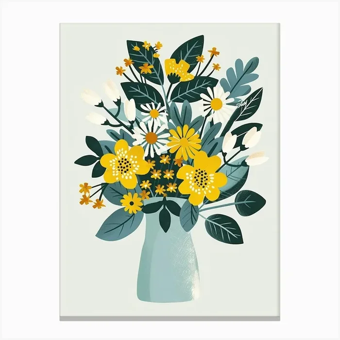 Balsam Tree Flat Illustration 4 Canvas Print by Bough And Bloom Artistry