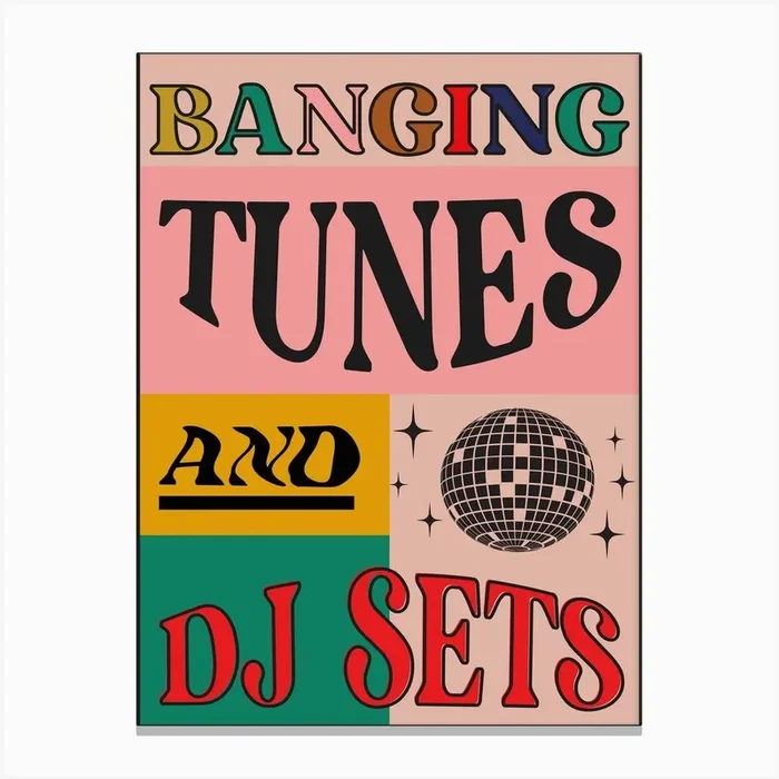 Banging Tunes And Dj Sets Pink Canvas Print by Girl Visual