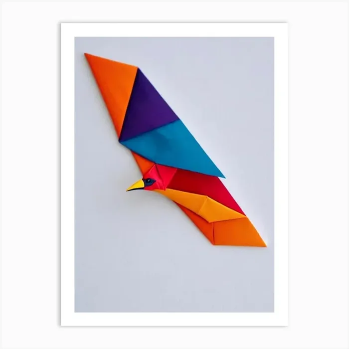 Barn Swallow Origami Bird Art Print by Featherline