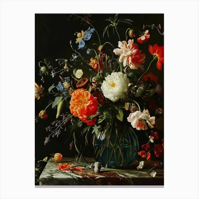 Baroque Flowers 3 Canvas Print by Botanic Studio