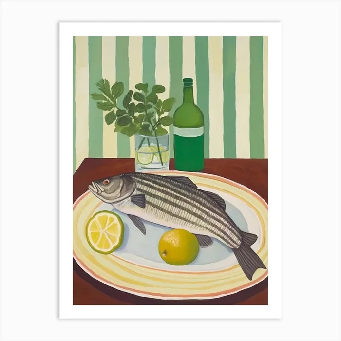 Barramundi Italian Still Life Painting Art Print by Artful Appetite