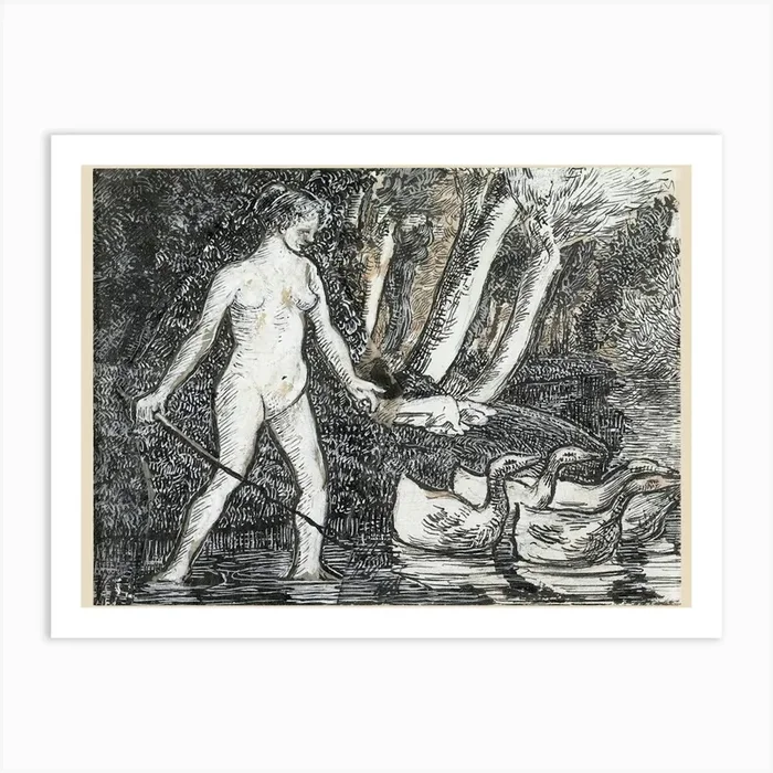 Bather With Geese (1895), Camille Pissarro Art Print by Fy! Classic Art Prints and Posters