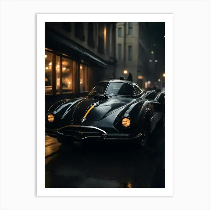 Batman Batmobile 1 Art Print by Ishwar Creation