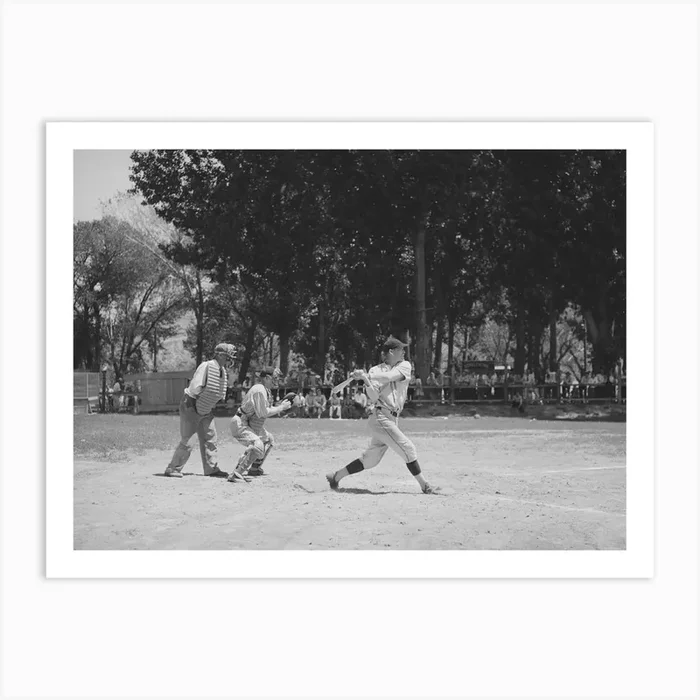 Batter Up At The Baseball Game Which Was Part Of The Fourth Of July Celebration At Vale, Oregon By Russely Art Print by Fy! Classic Art Prints and Posters
