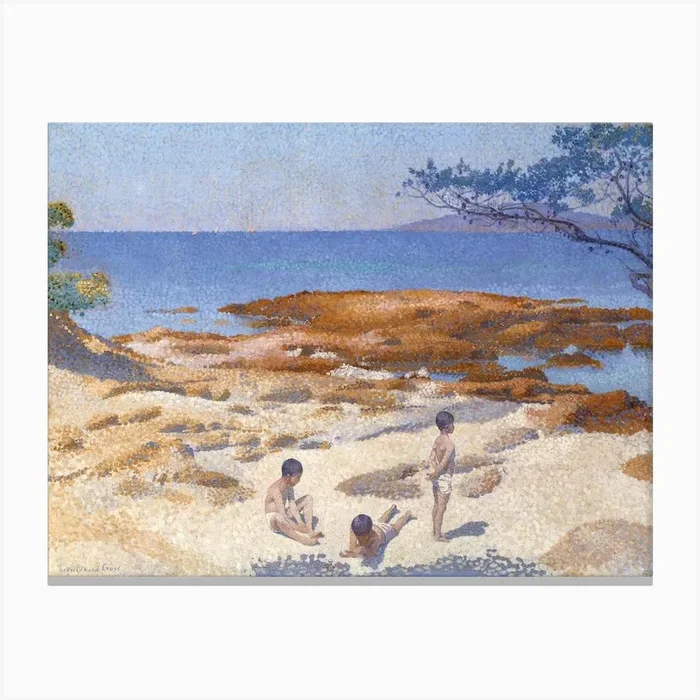 Beach At Cabasson, Henri Edmond Cross Canvas Print by Fy! Classic Art Prints and Posters