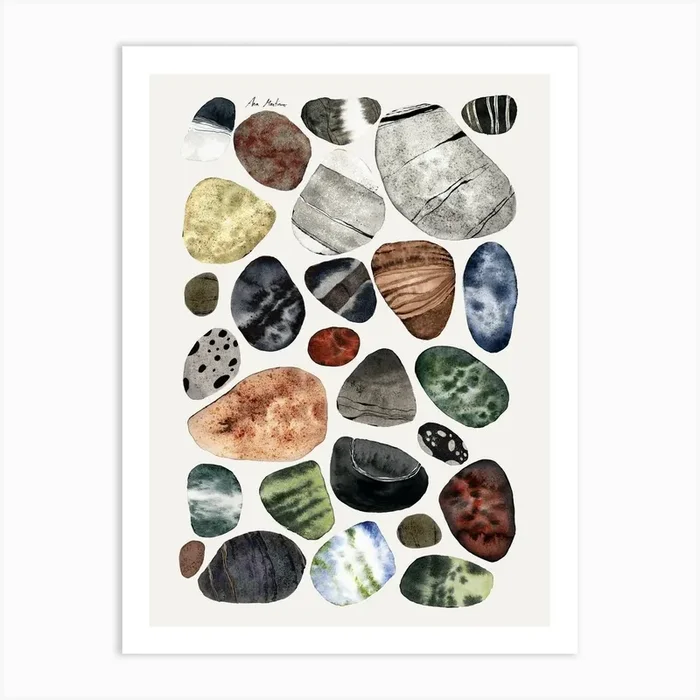 Beach Pebbles Art Print by El Buen Limon