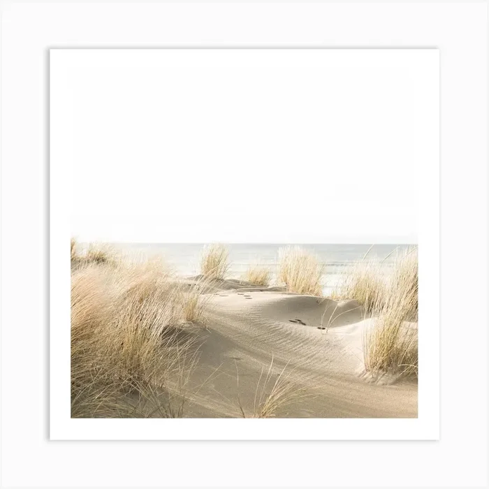 Beach Sand Dunes Square Art Print by Boheme At Home