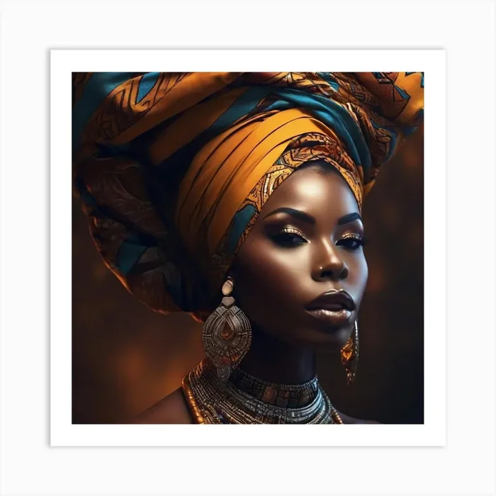 Beautiful African Woman Art Print by RedArt