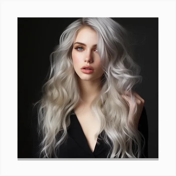 Beautiful Woman With Long Hair Canvas Print by PaigeDesigns