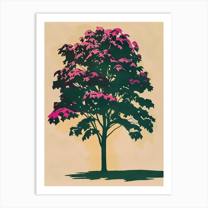 Beech Tree Colourful Illustration 1 Art Print by Bough And Bloom Artistry