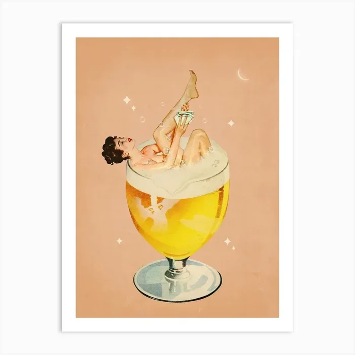 Beer Bath 2 Art Print by Collage Soul