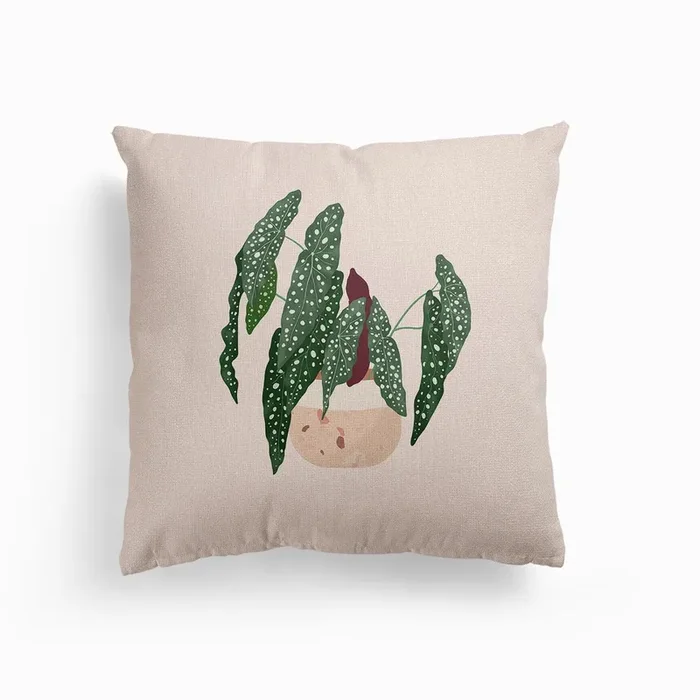 Begonia Canvas Cushion by Gush Art Studio