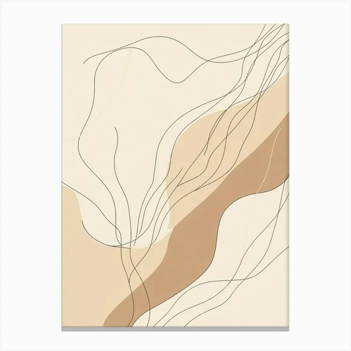 Beige Abstract Painting Canvas PrintS by Shadesigns