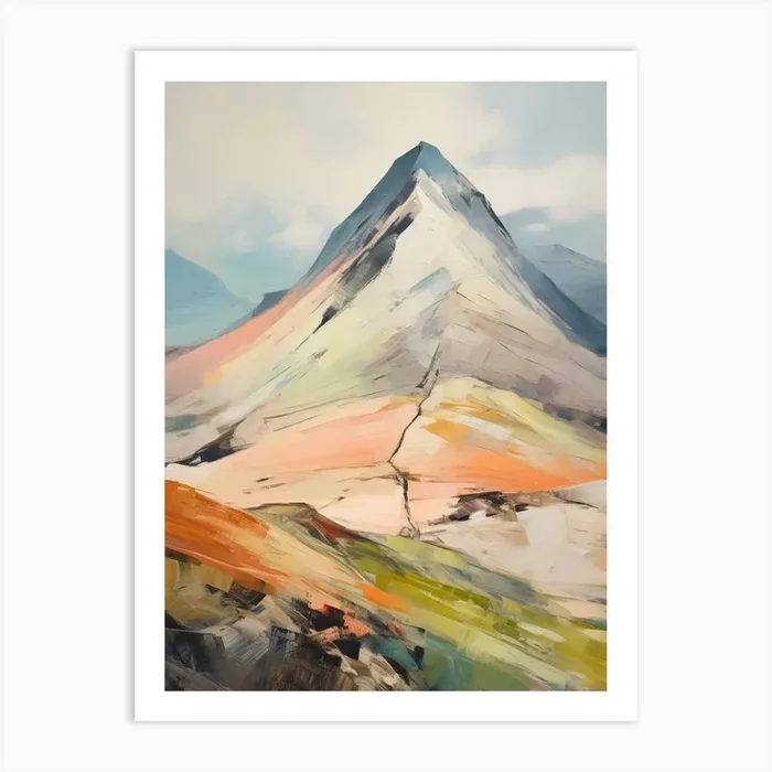 Beinn An Dothaidh Scotland 2 Mountain Painting Art Print by WanderWall Prints