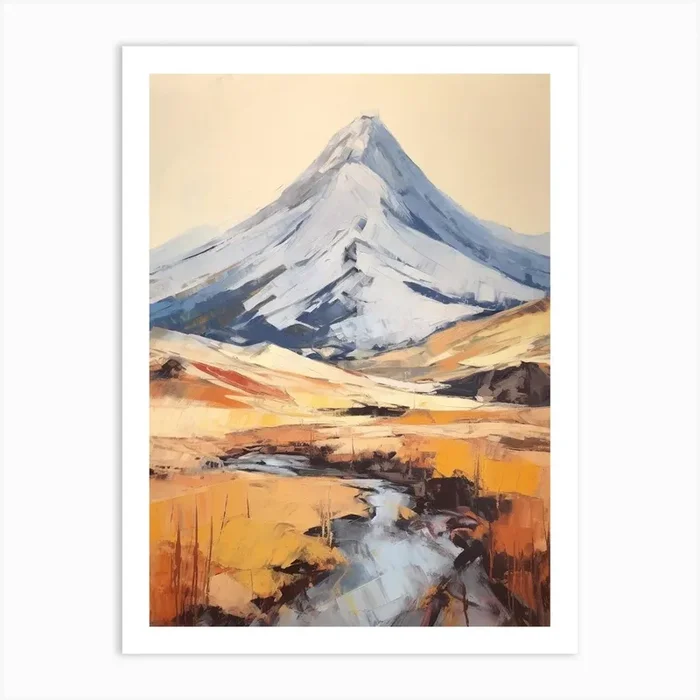 Ben Alder Scotland 3 Mountain Painting Art Print by WanderWall Prints