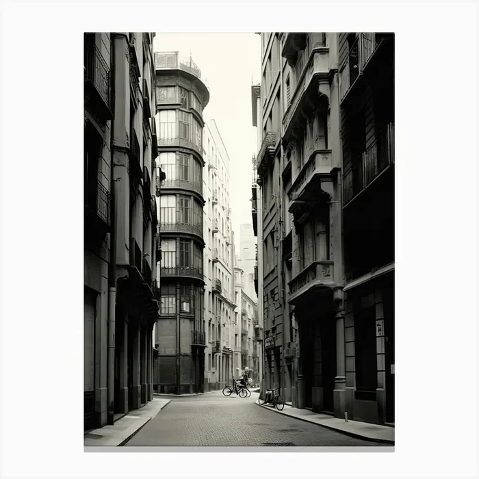 Bilbao, Spain, Black And White Photography 4 Canvas Print by Monochrome Vistas