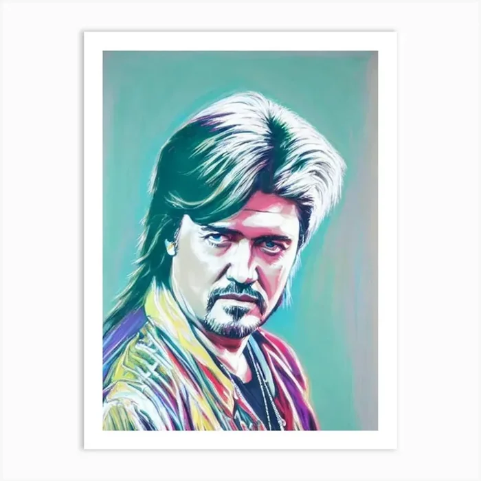 Billy Ray Cyrus Colourful Illustration Art Print by The Music Lab