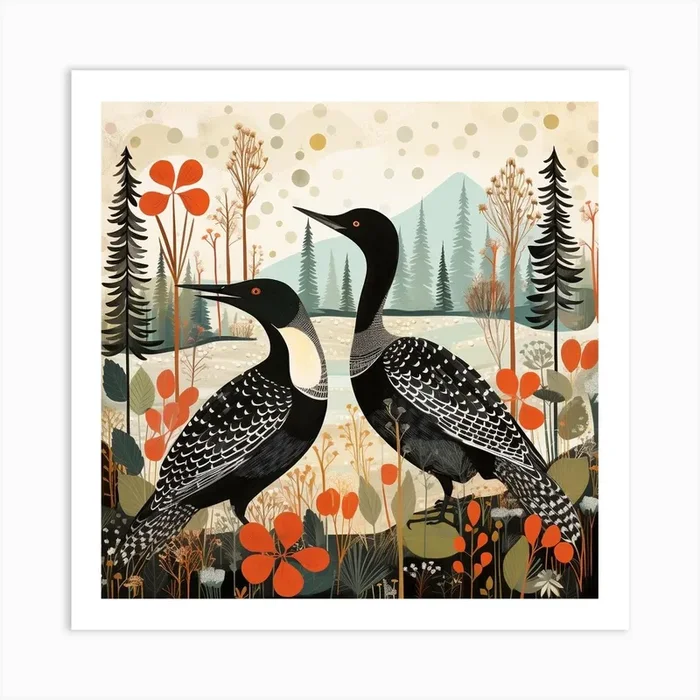 Bird In Nature Common Loon 3 Art Print by Feathered Muse