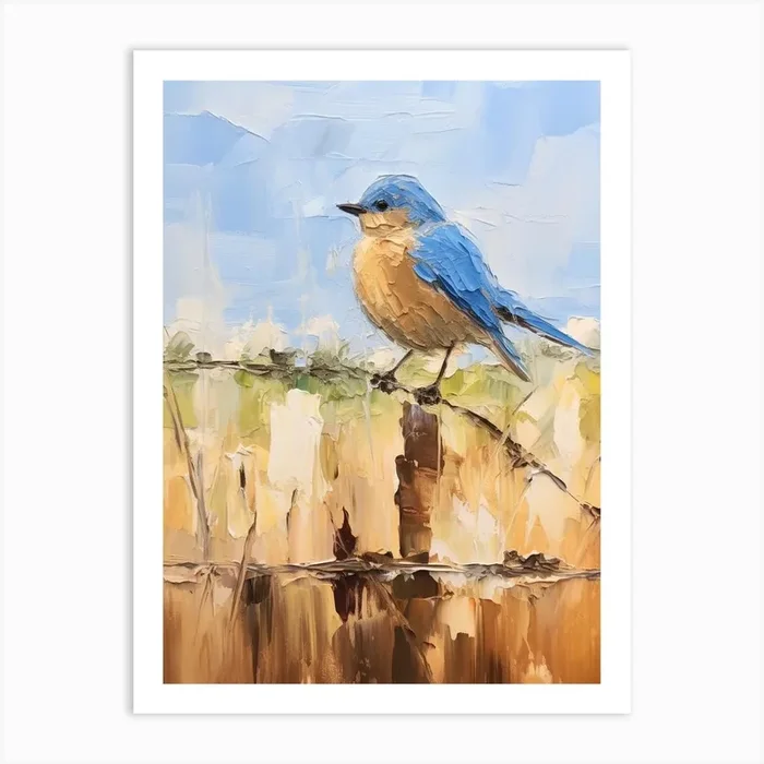 Bird Painting Bluebird 3 Art Print by Feathered Muse